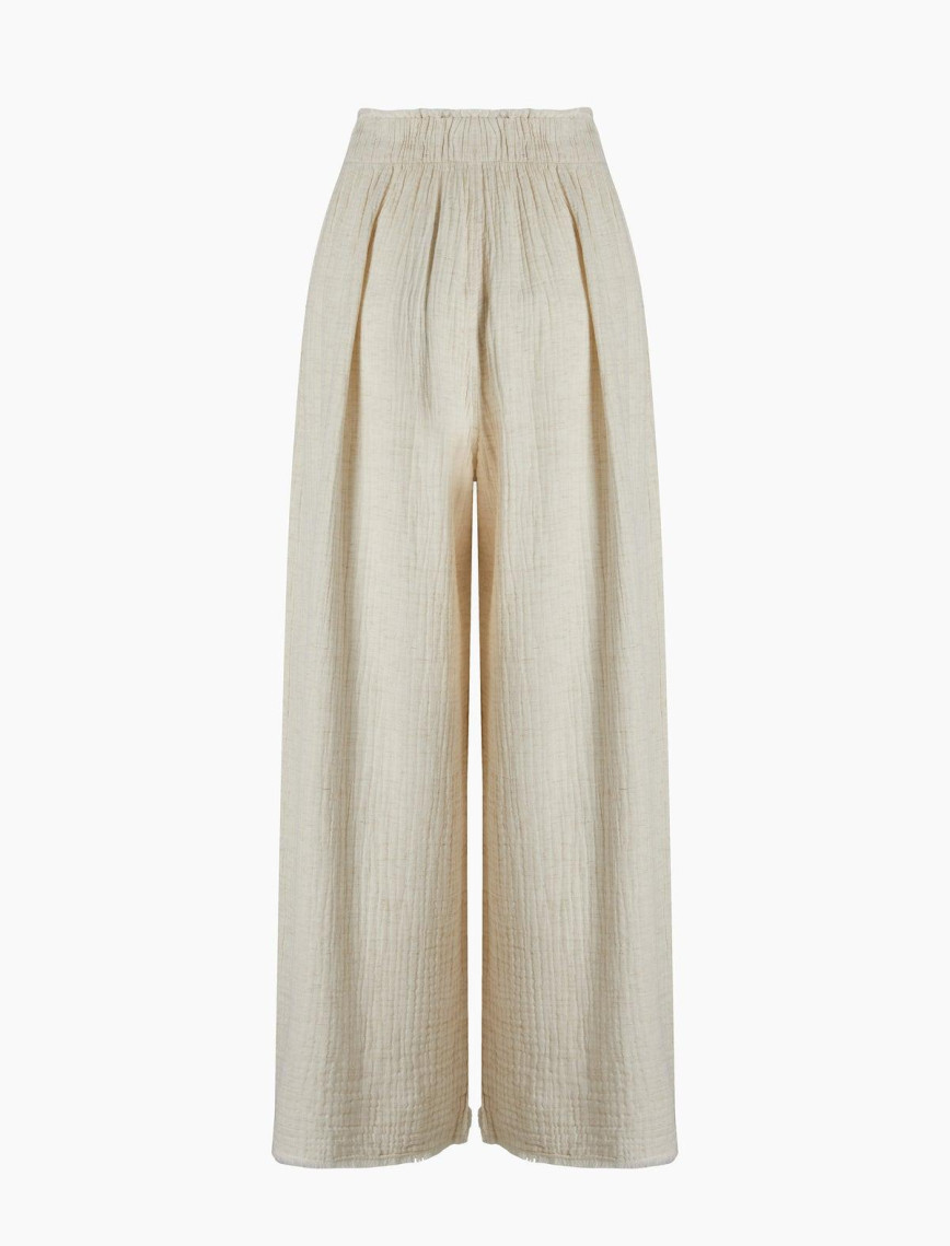 İKİKIZ Crinkle Palazzo Pantolon Kadın Naturel İKİKIZ Crinkle Palazzo Pantolon Kadın Naturel