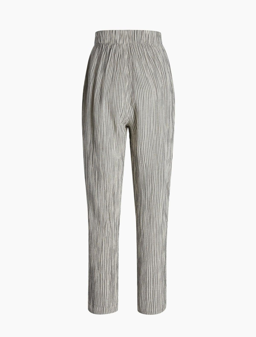 İKİKIZ Çizgili Keten Slouchy Pantolon Kadın Ekru İKİKIZ Çizgili Keten Slouchy Pantolon Kadın Ekru