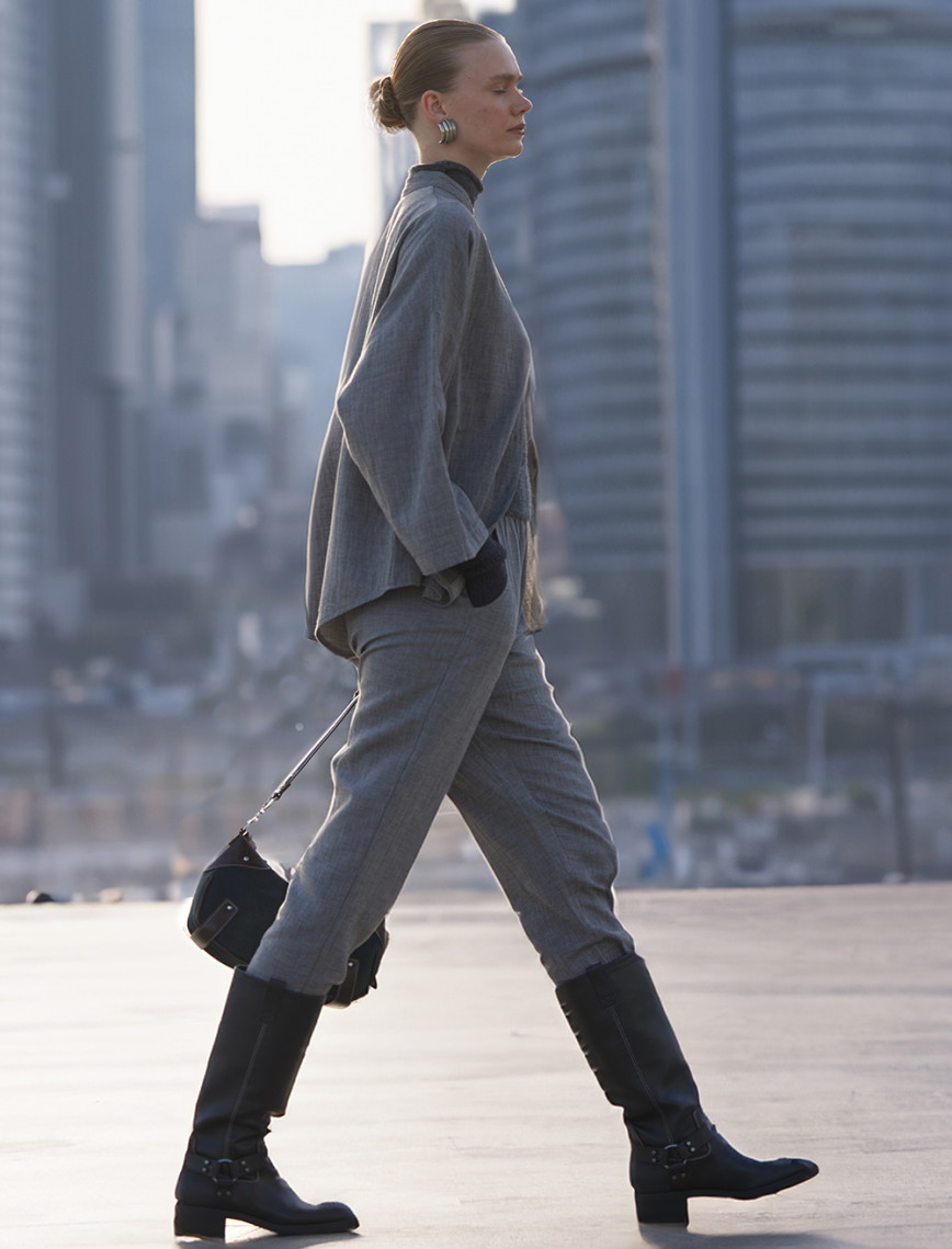 İKİKIZ Gri Slouchy Pantolon Kadın Gri İKİKIZ Gri Slouchy Pantolon Kadın Gri