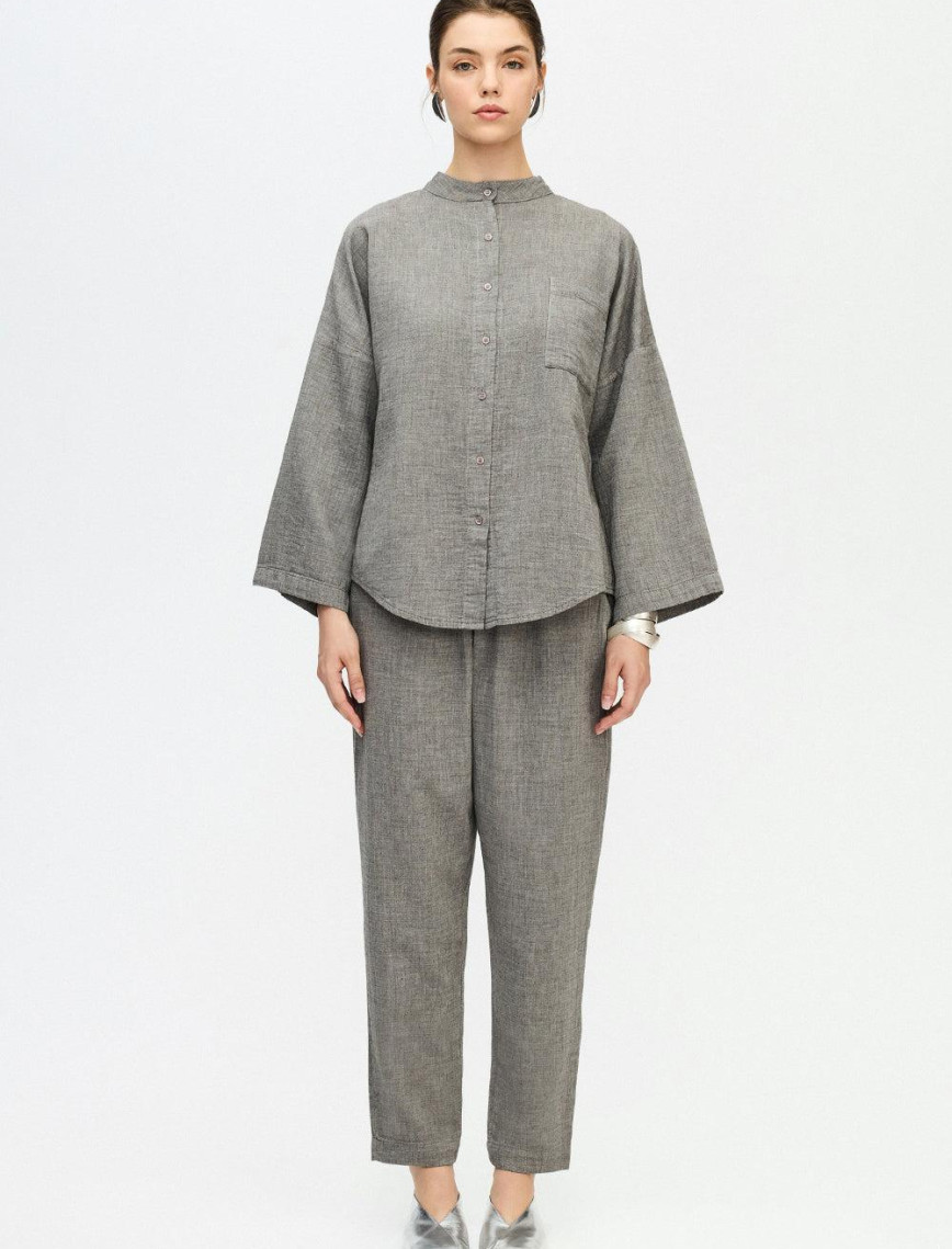 İKİKIZ Gri Slouchy Pantolon Kadın Gri İKİKIZ Gri Slouchy Pantolon Kadın Gri