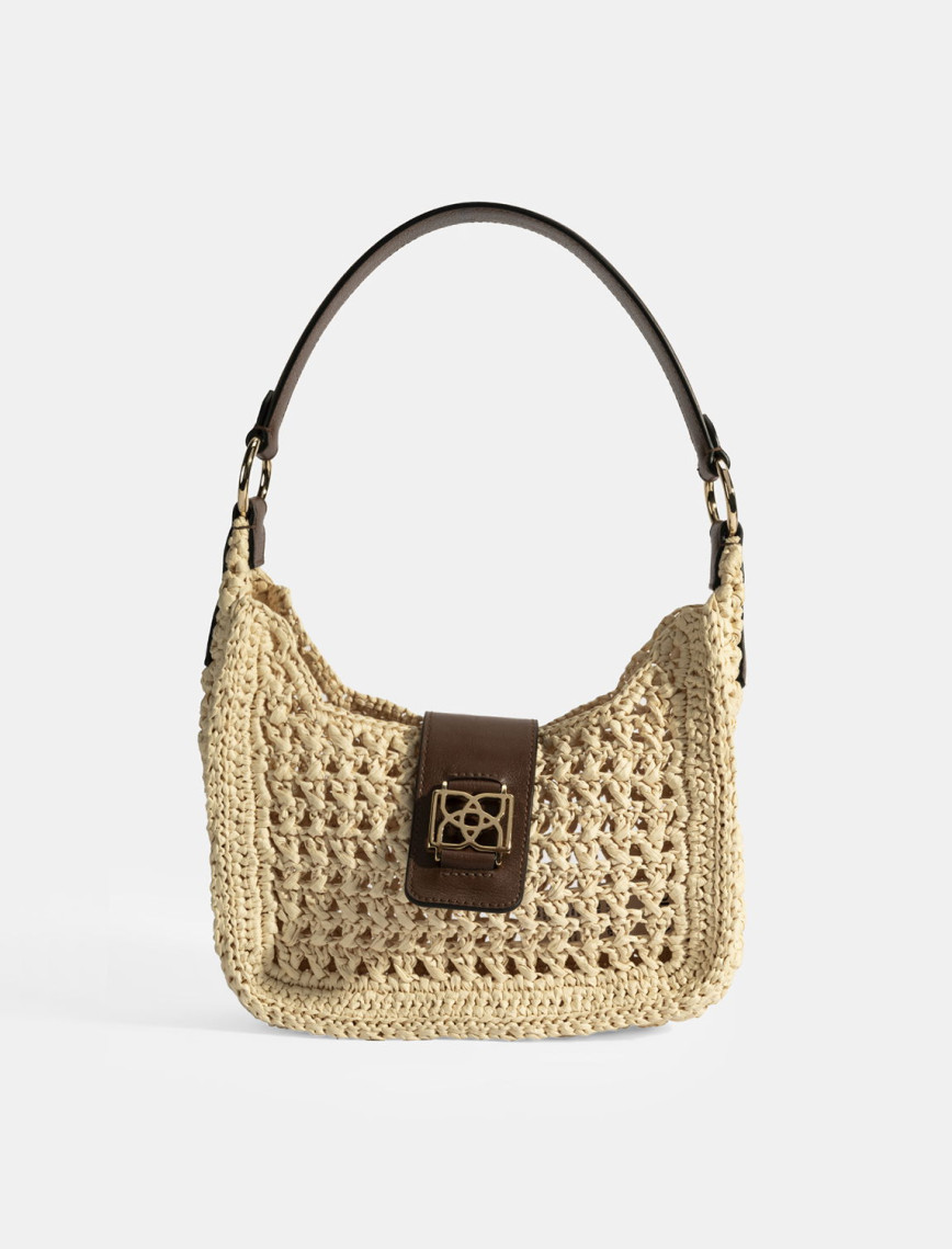 Kadın Bej Monogram Logolu Omuz Çantası Kadın Bej Monogram Logolu Omuz Çantası