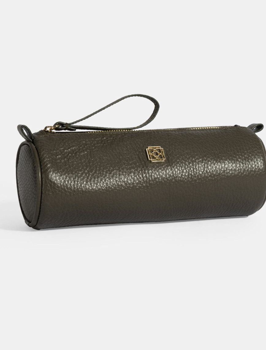 Yeşil Deri Kalemlik/Tıraş/Makyaj Çantası