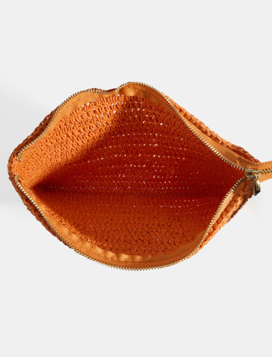 Kadın Turuncu Monogram Logolu Hasır El Çantası Kadın Turuncu Monogram Logolu Hasır El Çantası