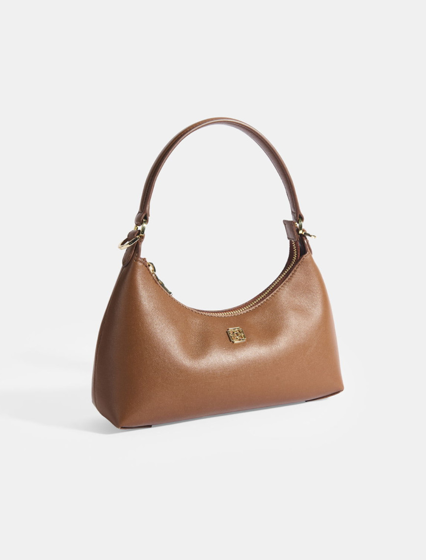 Kadın Taba Omuz Askılı Mini Deri El Çantası