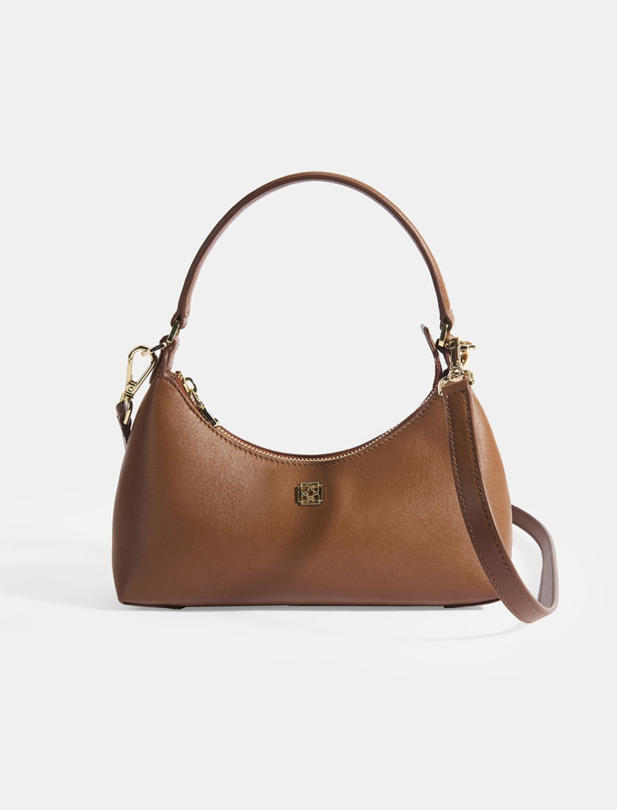 Kadın Taba Omuz Askılı Mini Deri El Çantası