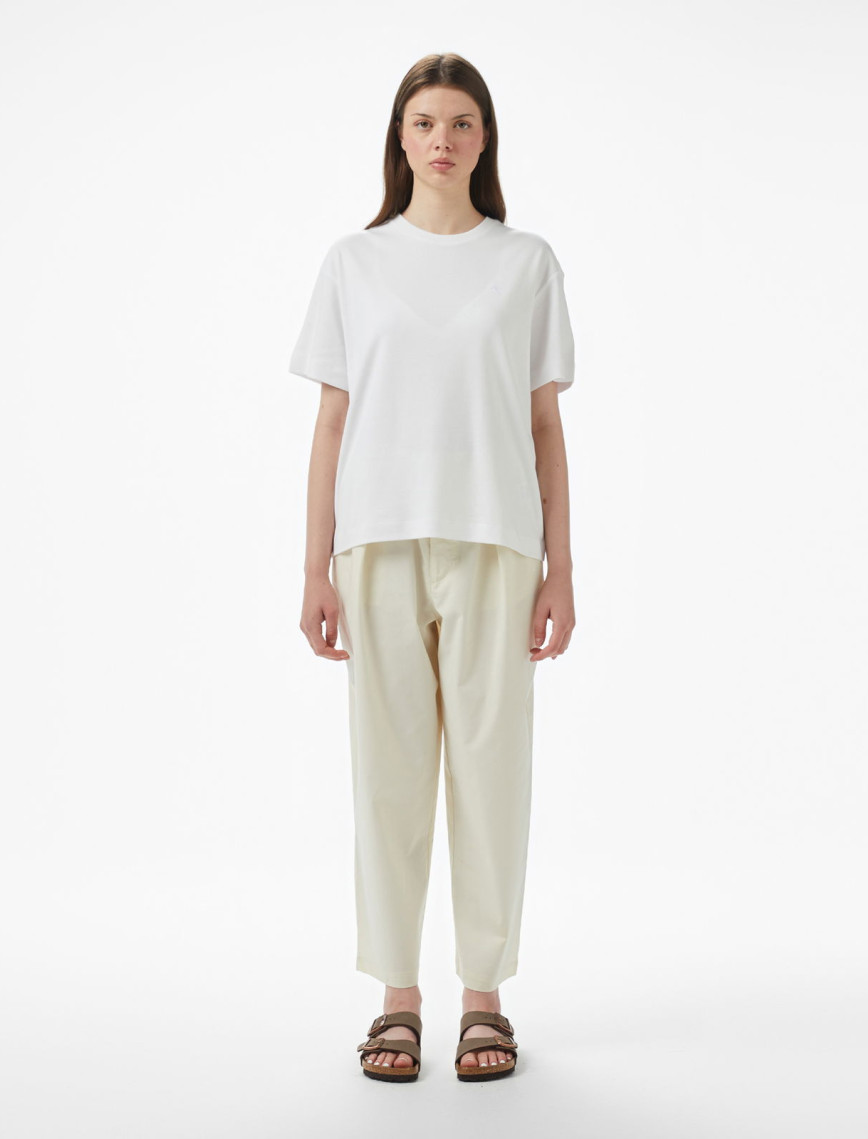 Brooks Brothers Bisiklet Yaka Oversize Kadın Beyaz T-Shirt Brooks Brothers Bisiklet Yaka Oversize Kadın Beyaz T-Shirt