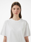 Brooks Brothers Bisiklet Yaka Oversize Kadın Beyaz T-Shirt Brooks Brothers Bisiklet Yaka Oversize Kadın Beyaz T-Shirt