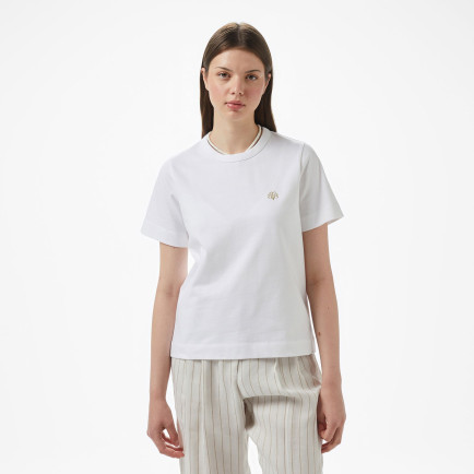 Brooks Brothers Bisiklet Yaka Arkası Fermuarlı Kadın Beyaz T-Shirt Brooks Brothers Bisiklet Yaka Arkası Fermuarlı Kadın Beyaz T-Shirt