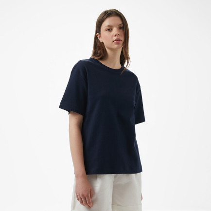 Brooks Brothers Bisiklet Yaka Oversize Kadın Lacivert T-Shirt Brooks Brothers Bisiklet Yaka Oversize Kadın Lacivert T-Shirt