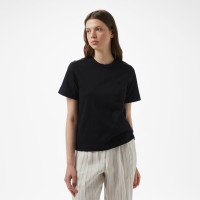 Brooks Brothers Bisiklet Yaka Arkası Fermuarlı Kadın Siyah T-Shirt Brooks Brothers Bisiklet Yaka Arkası Fermuarlı Kadın Siyah T-Shirt