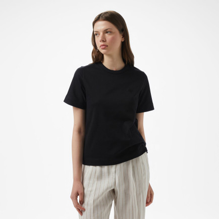 Brooks Brothers Bisiklet Yaka Arkası Fermuarlı Kadın Siyah T-Shirt Brooks Brothers Bisiklet Yaka Arkası Fermuarlı Kadın Siyah T-Shirt