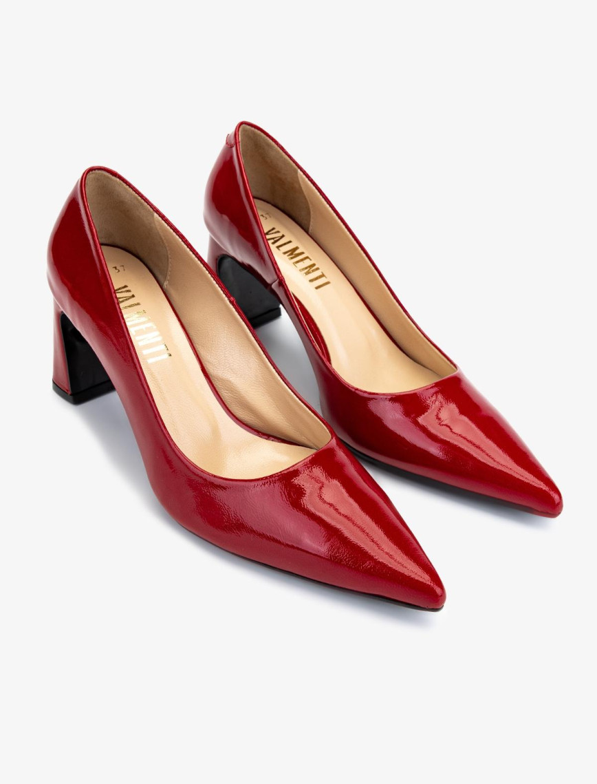 Valmenti Kadın Hakiki Deri Kırmızı Topuklu Ayakkabı