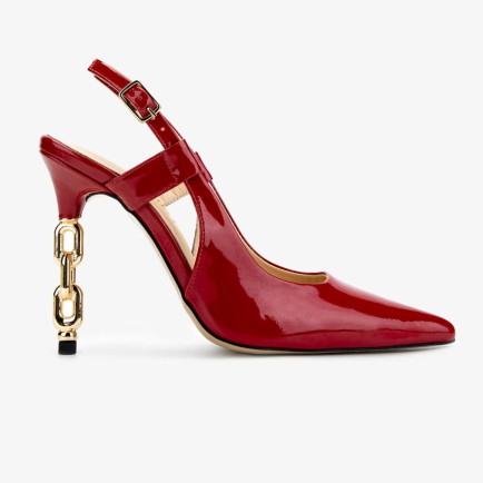 Valmenti Kadın Kırmızı Rugan Topuklu Ayakkabı