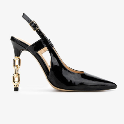 Valmenti Kadın Siyah Rugan Topuklu Ayakkabı