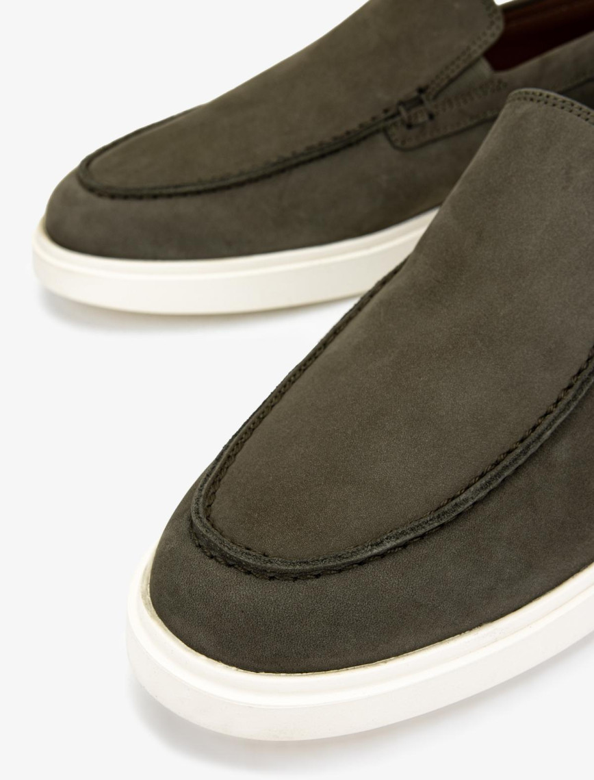 Valmenti Erkek Hakiki Deri Yeşil Loafer Ayakkabı