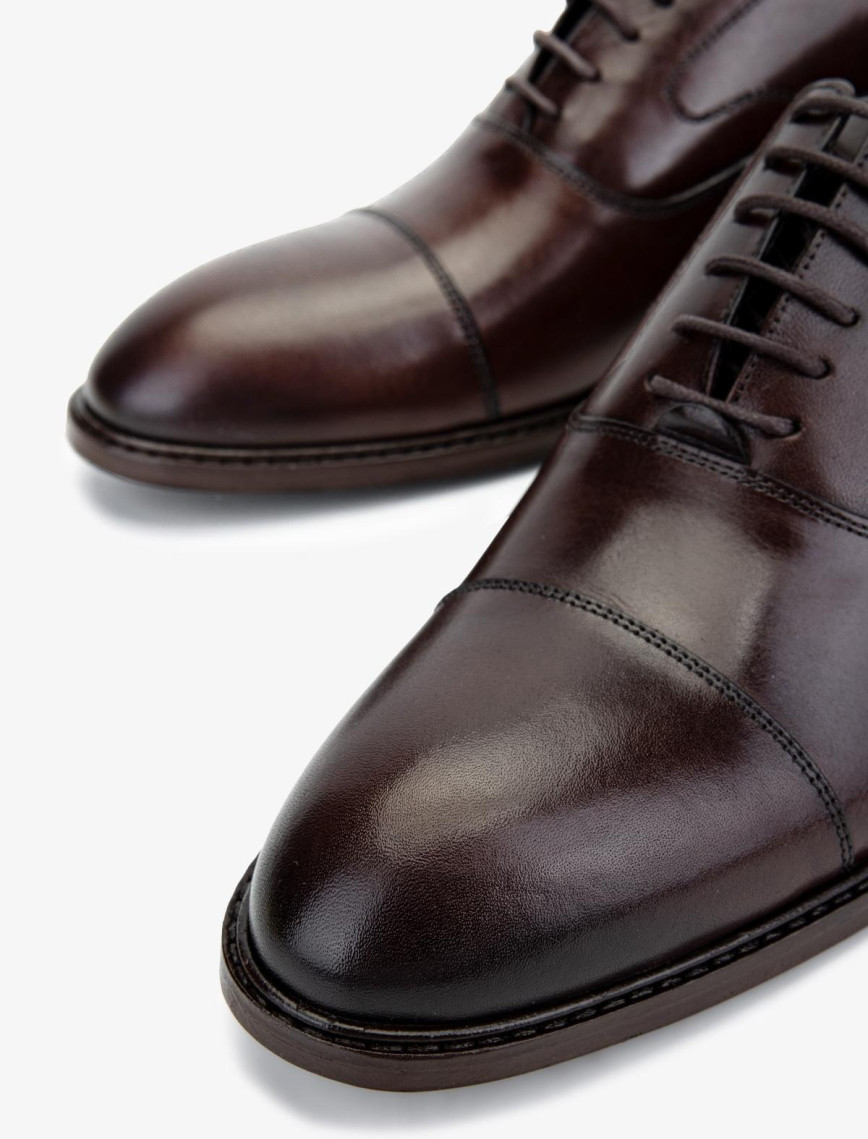 Valmenti Erkek Hakiki Deri Kahverengi Deri Klasik Ayakkabı