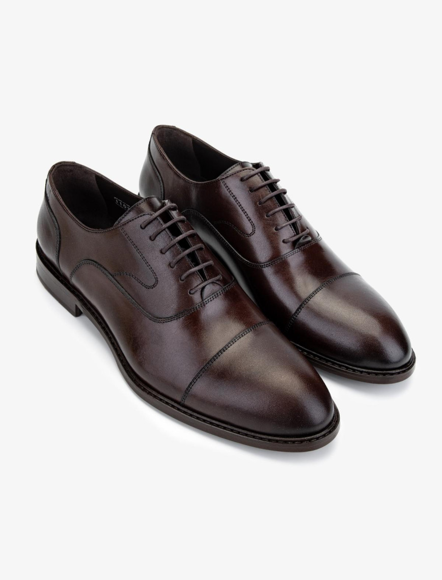 Valmenti Erkek Hakiki Deri Kahverengi Deri Klasik Ayakkabı