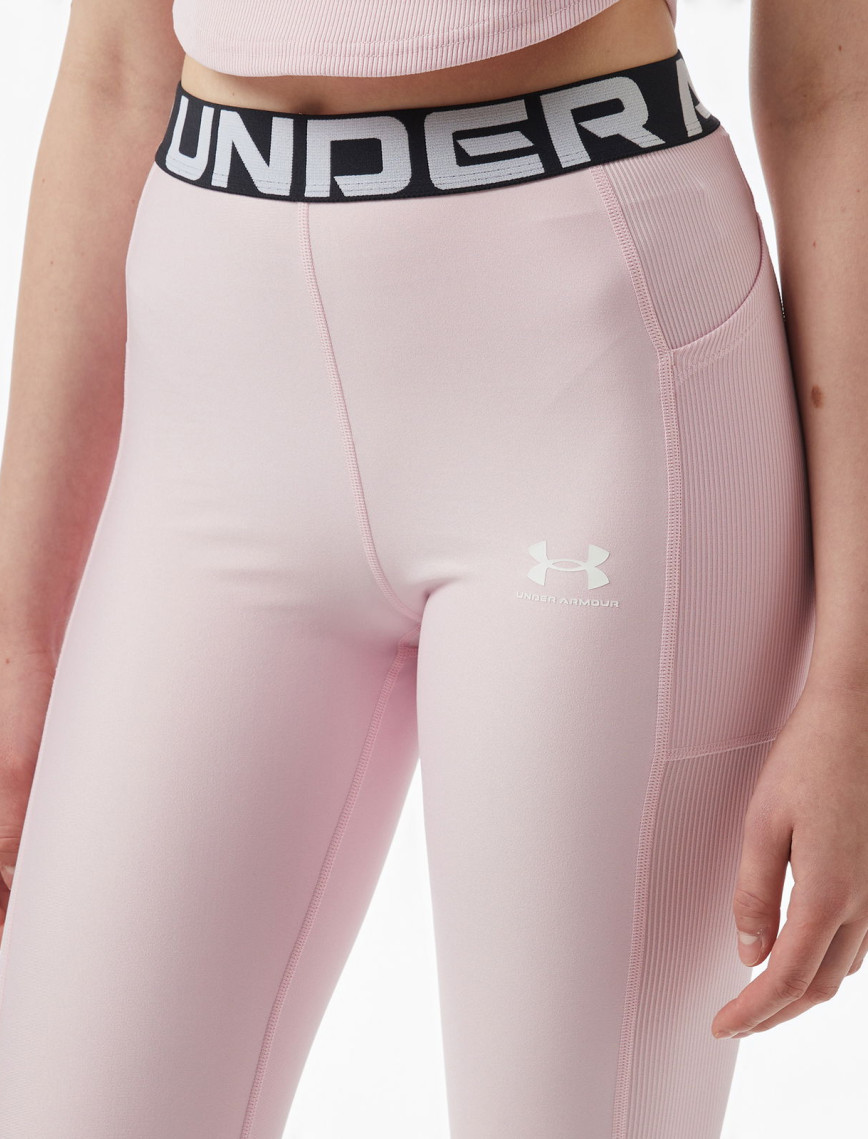 Under Armour Heatgear Rib Legging Kadın Pembe Antrenman Taytı Under Armour Heatgear Rib Legging Kadın Pembe Antrenman Taytı