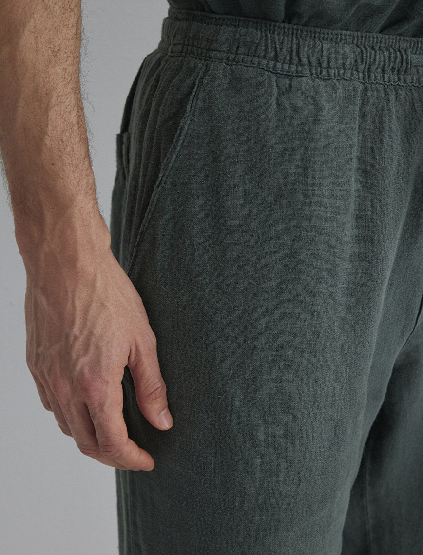 Mavi Yeşil Keten Pantolon 0010358-71598