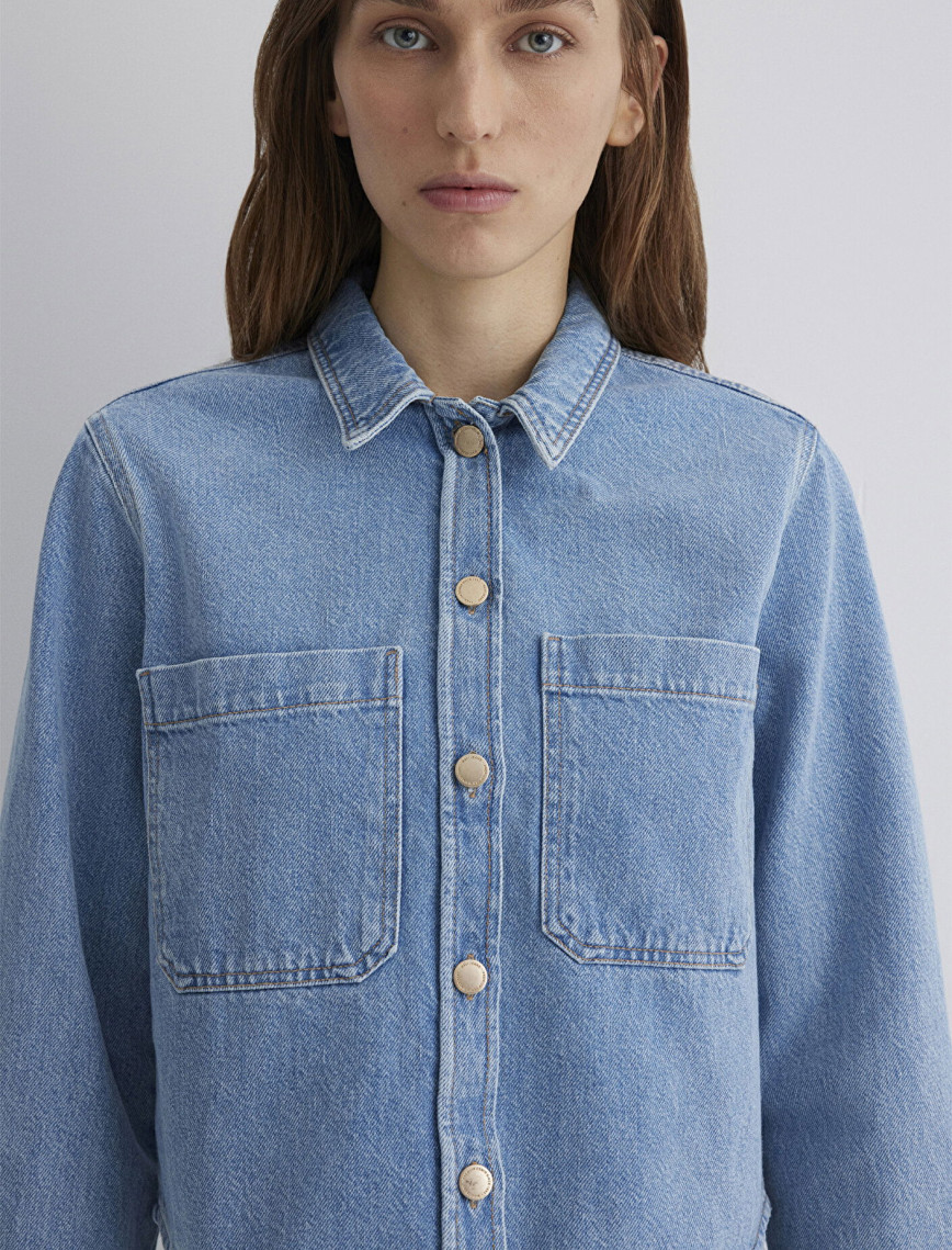 Mavi Paola Mavi Premium Indigo Mavisi Jean Gömlek Crop / Kısa Kesim 1210779-89212 Mavi Paola Mavi Premium Indigo Mavisi Jean Gömlek Crop / Kısa Kesim 1210779-89212