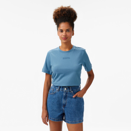 Lacoste Print Cotton Kadın Mavi T-Shirt Lacoste Print Cotton Kadın Mavi T-Shirt