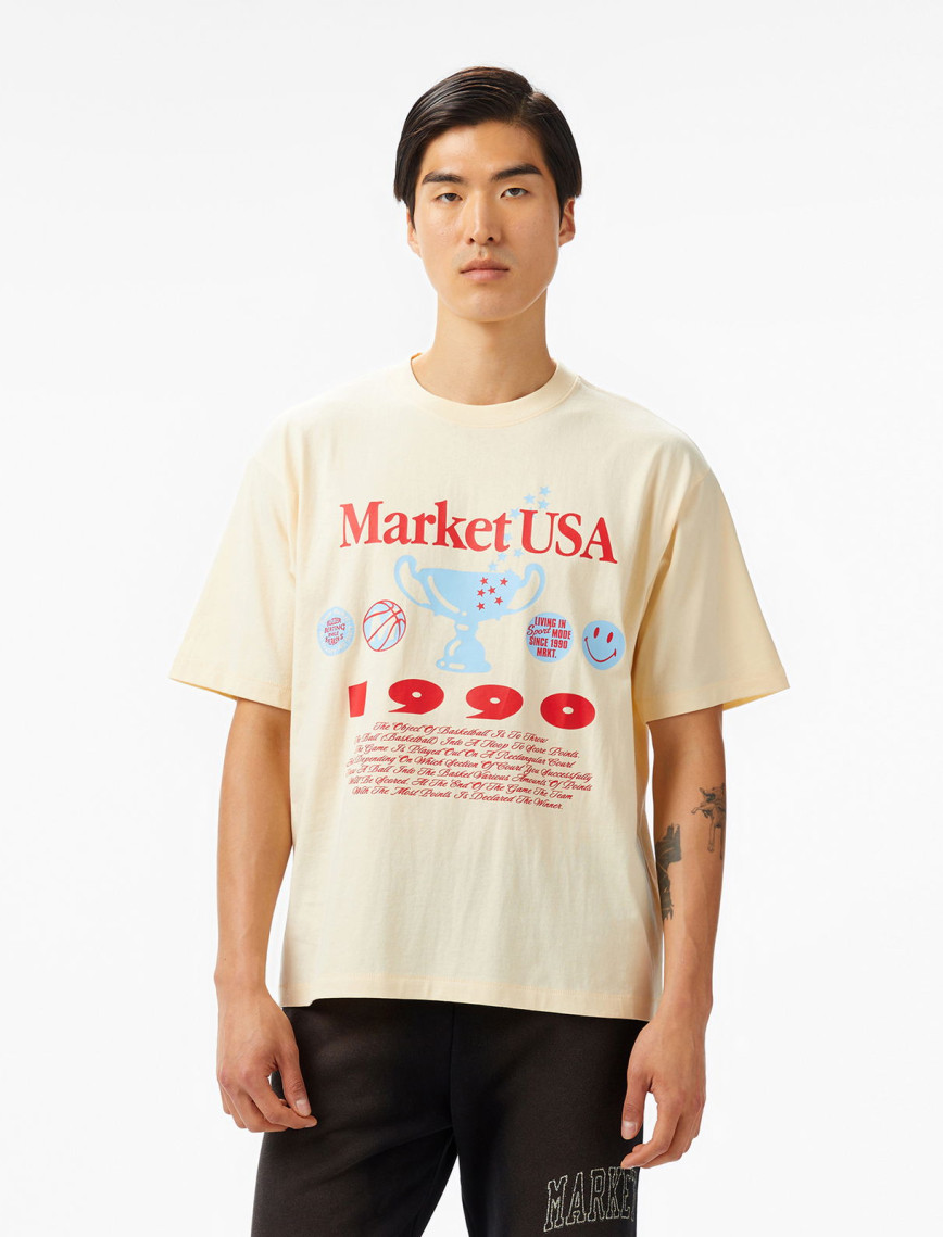 The Market USA 1990 Unisex Krem T-Shirt The Market USA 1990 Unisex Krem T-Shirt