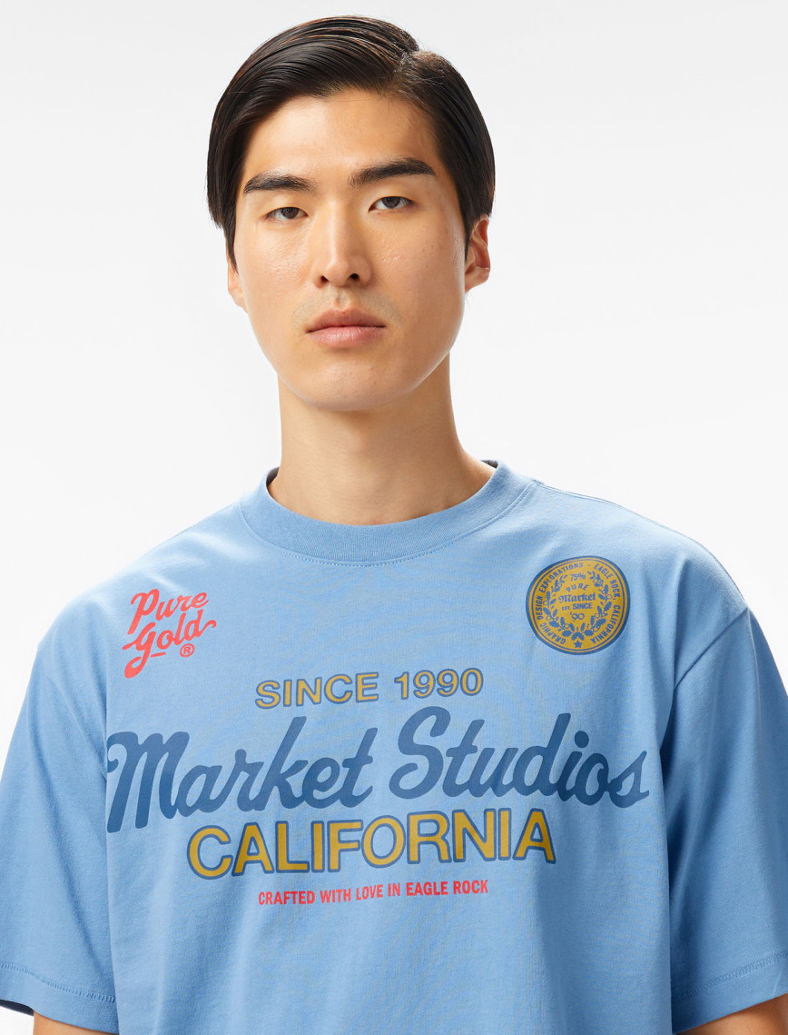 The Market Studios Pure Gold Unisex Mavi T-Shirt The Market Studios Pure Gold Unisex Mavi T-Shirt