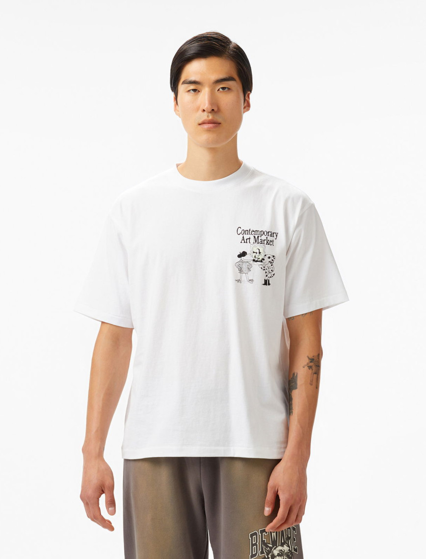 The Market Studios Smiley Museum Erkek Beyaz T-Shirt