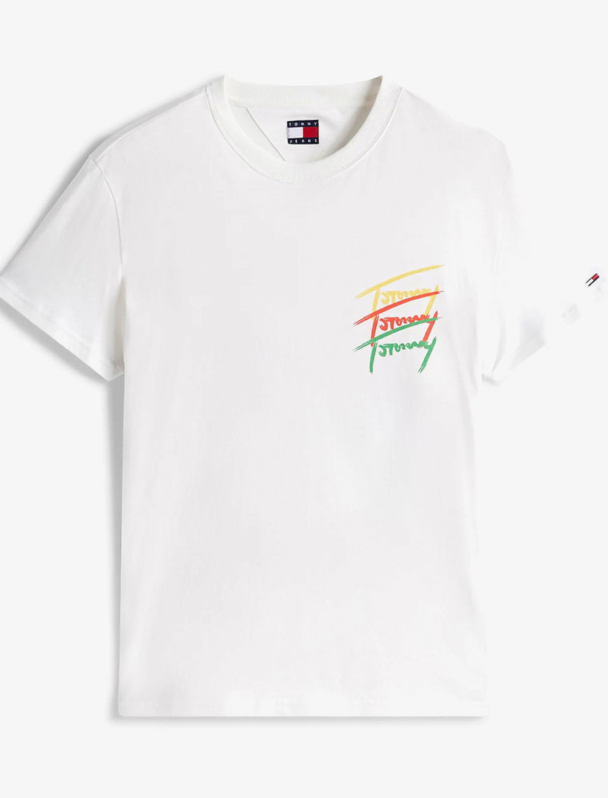 Tommy Jeans Regular Twisted Erkek Beyaz T-Shirt Tommy Jeans Regular Twisted Erkek Beyaz T-Shirt