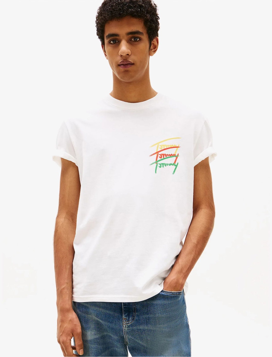 Tommy Jeans Regular Twisted Erkek Beyaz T-Shirt Tommy Jeans Regular Twisted Erkek Beyaz T-Shirt