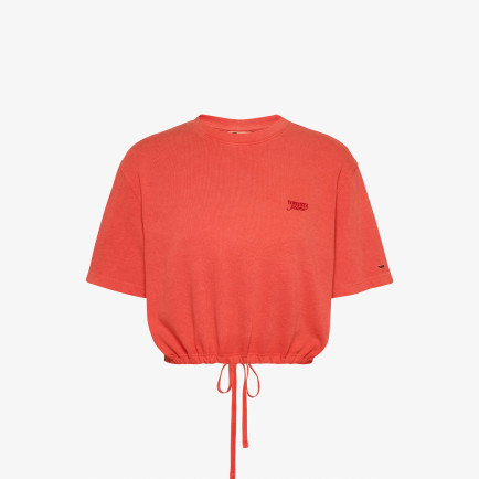 Tommy Jeans Cropped Gmd Script Open Back Kadın Turuncu T-Shirt
