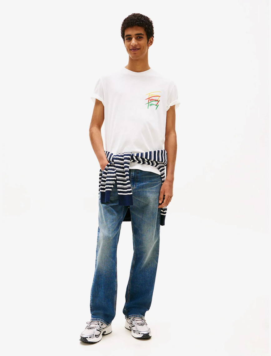 Tommy Jeans Regular Twisted Erkek Beyaz T-Shirt Tommy Jeans Regular Twisted Erkek Beyaz T-Shirt