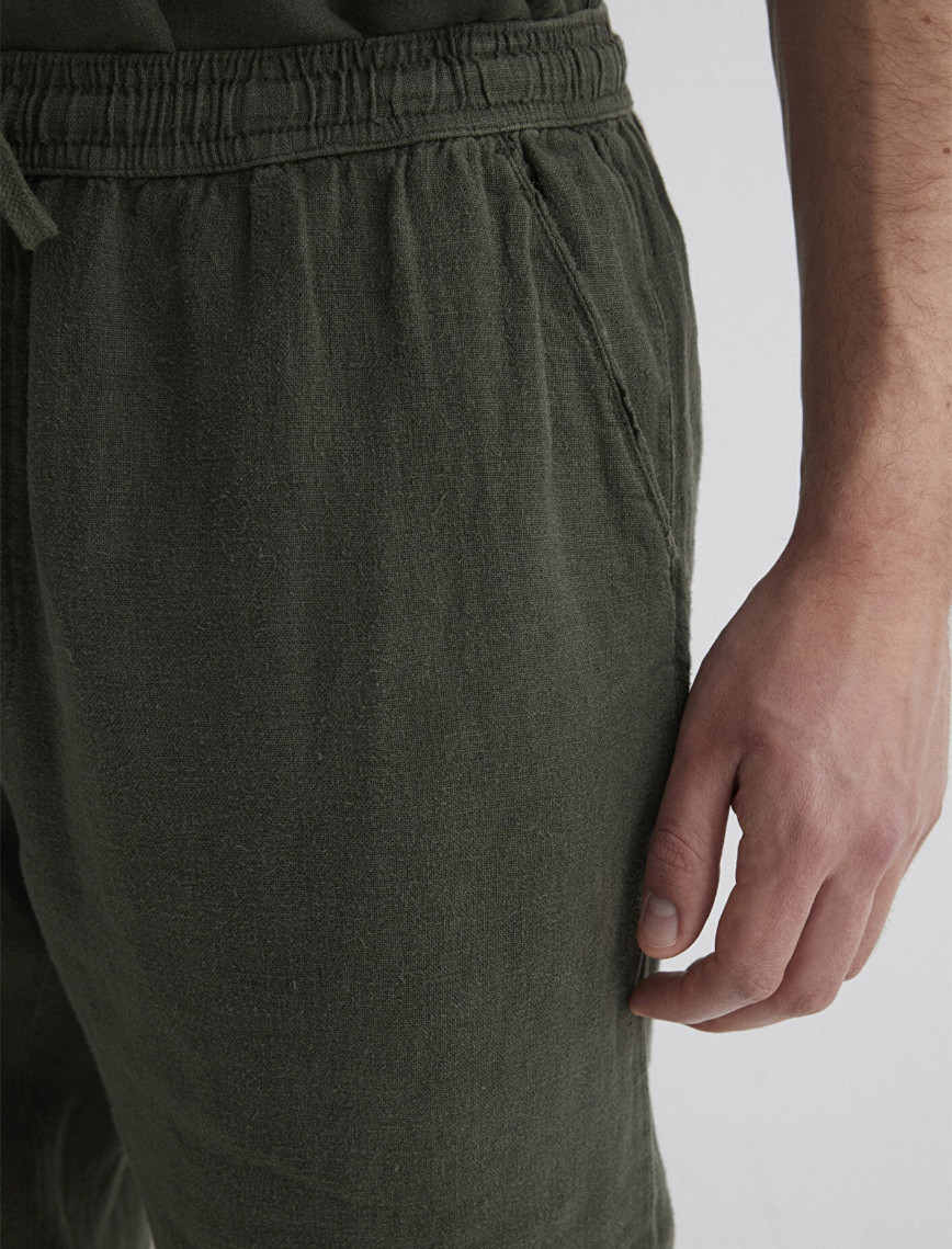 Mavi Yeşil Keten Pantolon 0010358-71587 Mavi Yeşil Keten Pantolon 0010358-71587