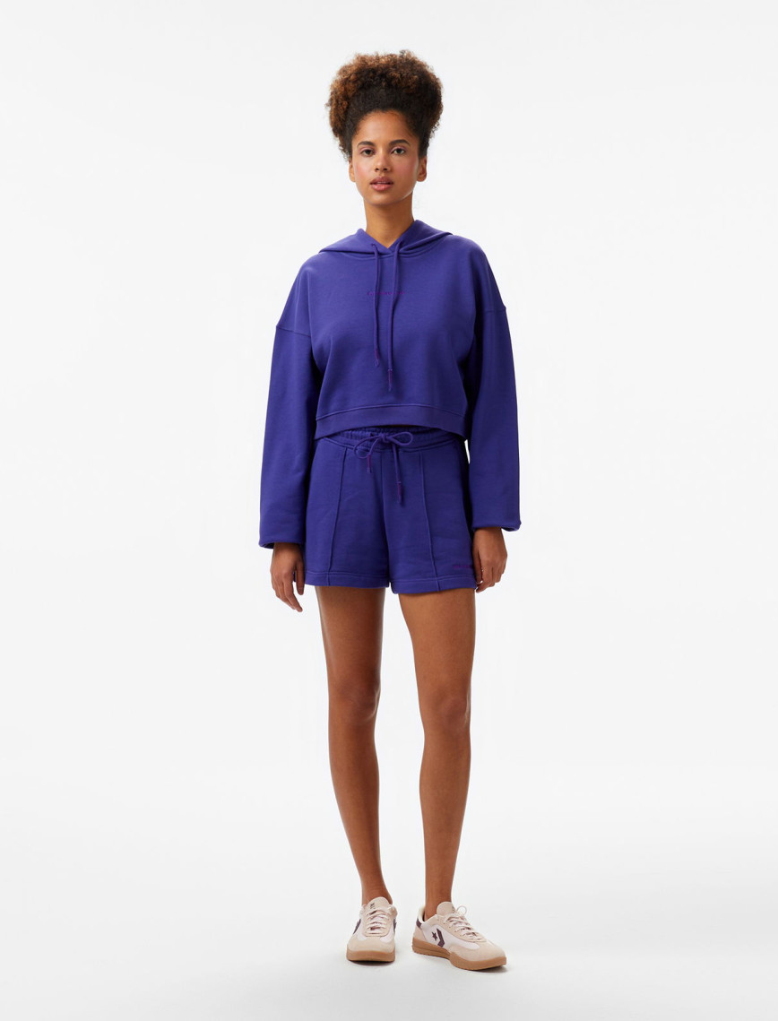 Les Benjamins Kadın Mor Crop Hoodie Les Benjamins Kadın Mor Crop Hoodie