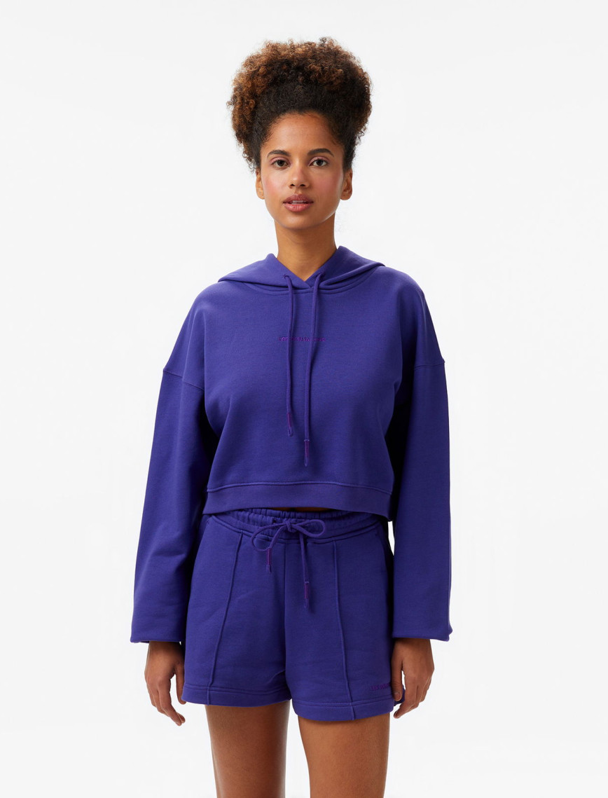Les Benjamins Kadın Mor Crop Hoodie Les Benjamins Kadın Mor Crop Hoodie