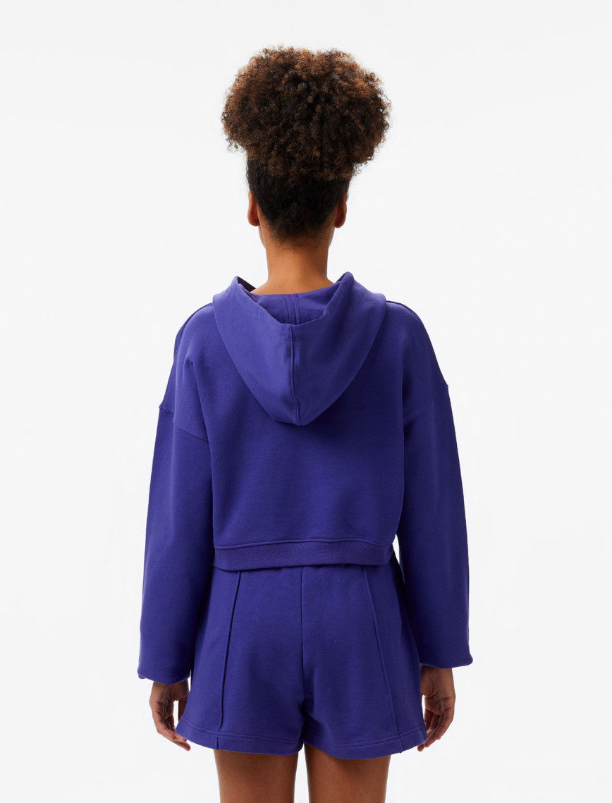 Les Benjamins Kadın Mor Crop Hoodie Les Benjamins Kadın Mor Crop Hoodie