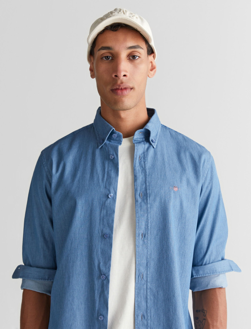 GANT Erkek Krem Regular Fit Bisiklet Yaka Logolu T-Shirt