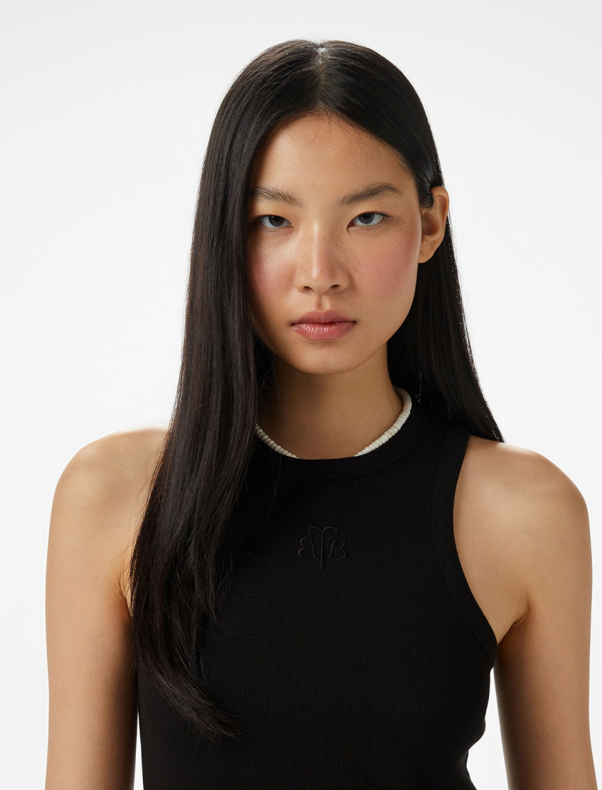 Brooks Brothers Palmiye Logo Nakışlı Kadın Siyah Kolsuz T-Shirt Brooks Brothers Palmiye Logo Nakışlı Kadın Siyah Kolsuz T-Shirt