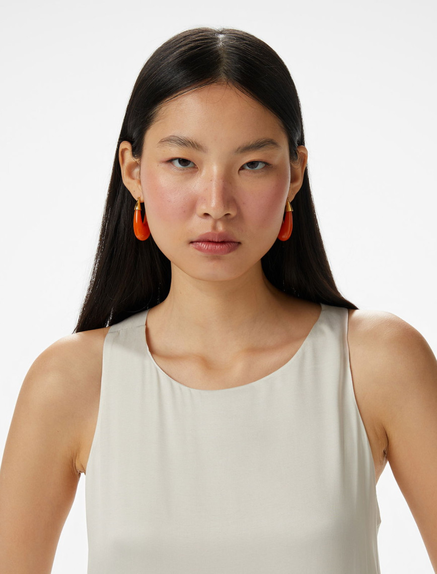 Brooks Brothers Arkası Metal Tokalı Maxi Boy Cupro Kadın Bej Elbise Brooks Brothers Arkası Metal Tokalı Maxi Boy Cupro Kadın Bej Elbise