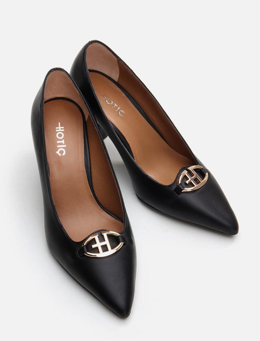 Kadın Deri Siyah Stiletto Kadın Deri Siyah Stiletto