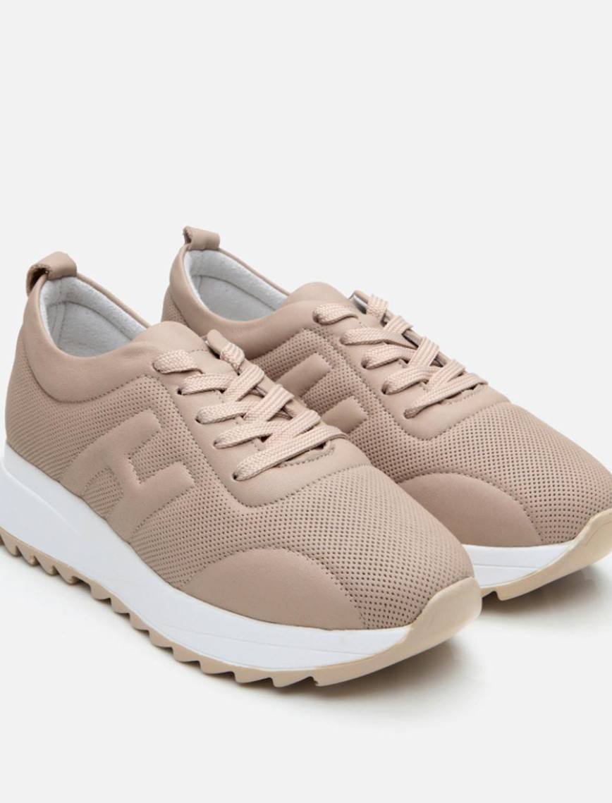 Kadın Deri Bej Comfort Spor Ayakkabı Kadın Deri Bej Comfort Spor Ayakkabı