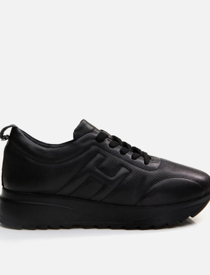 Kadın Deri Siyah Spor Ayakkabı Kadın Deri Siyah Spor Ayakkabı