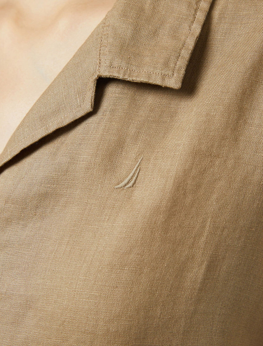 Nautica Kadın Kahverengi Regular Fit Keten Gömlek Nautica Kadın Kahverengi Regular Fit Keten Gömlek