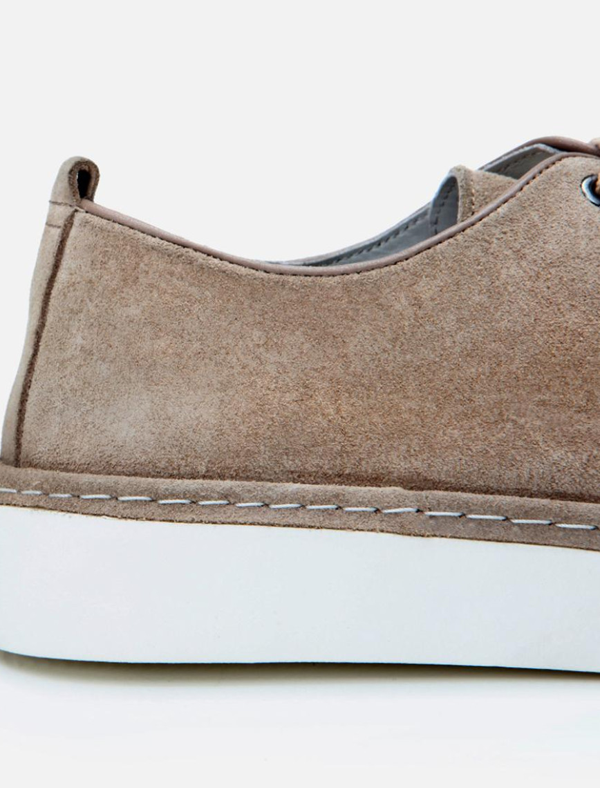 Erkek Süet Deri Bej Ultra Hafif Tabanlı Günlük Ayakkabı