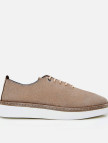 Erkek Süet Deri Bej Ultra Hafif Tabanlı Günlük Ayakkabı