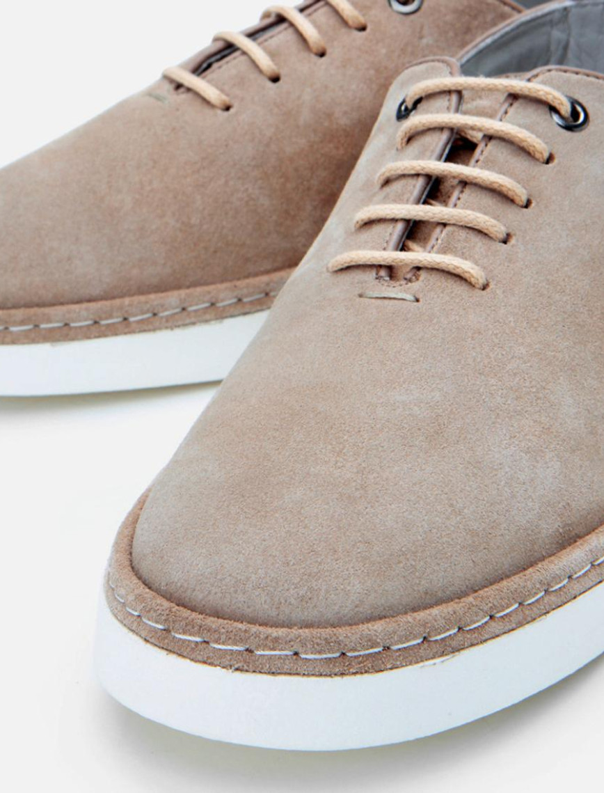 Erkek Süet Deri Bej Ultra Hafif Tabanlı Günlük Ayakkabı