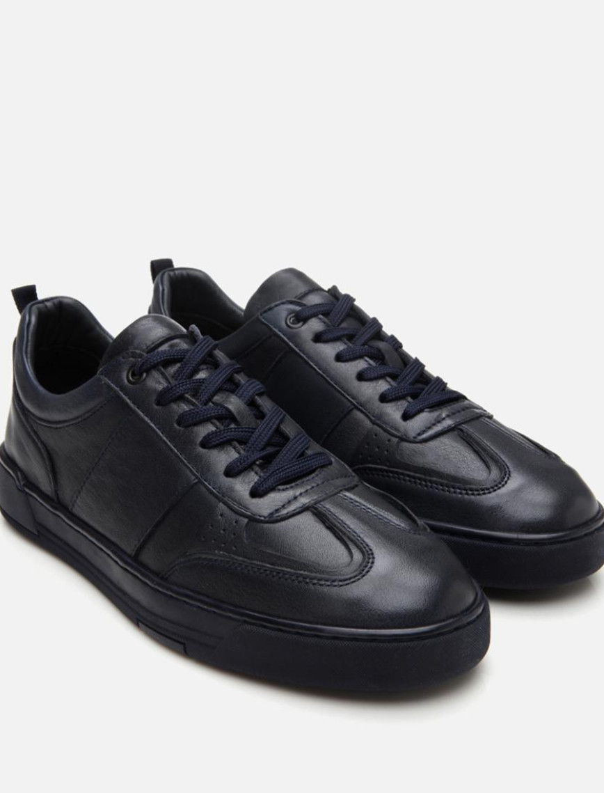 Erkek Deri Lacivert Spor Ayakkabı