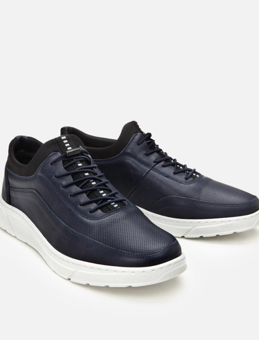 Erkek Deri Lacivert Rahat Spor Ayakkabı Erkek Deri Lacivert Rahat Spor Ayakkabı
