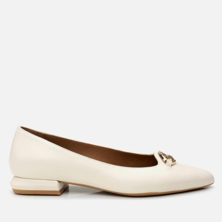 Kadın Deri Ekru Babet