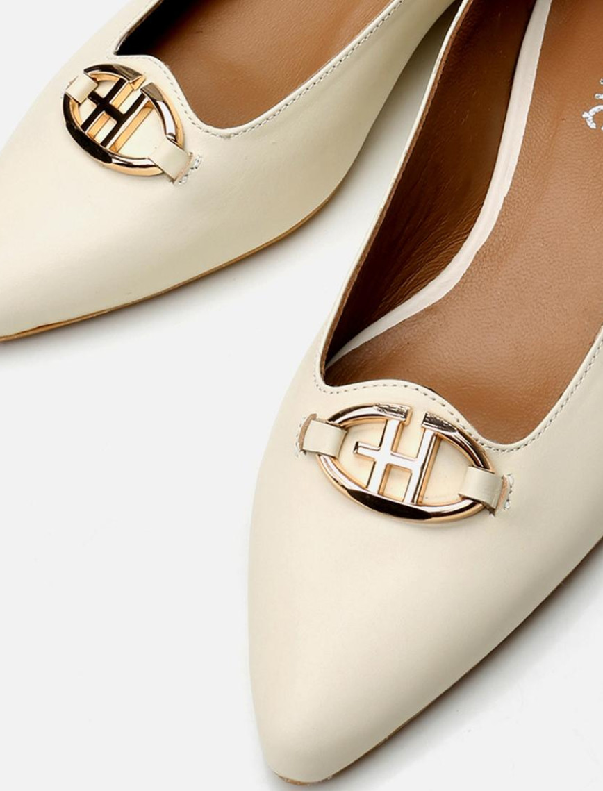 Kadın Deri Ekru Babet Kadın Deri Ekru Babet